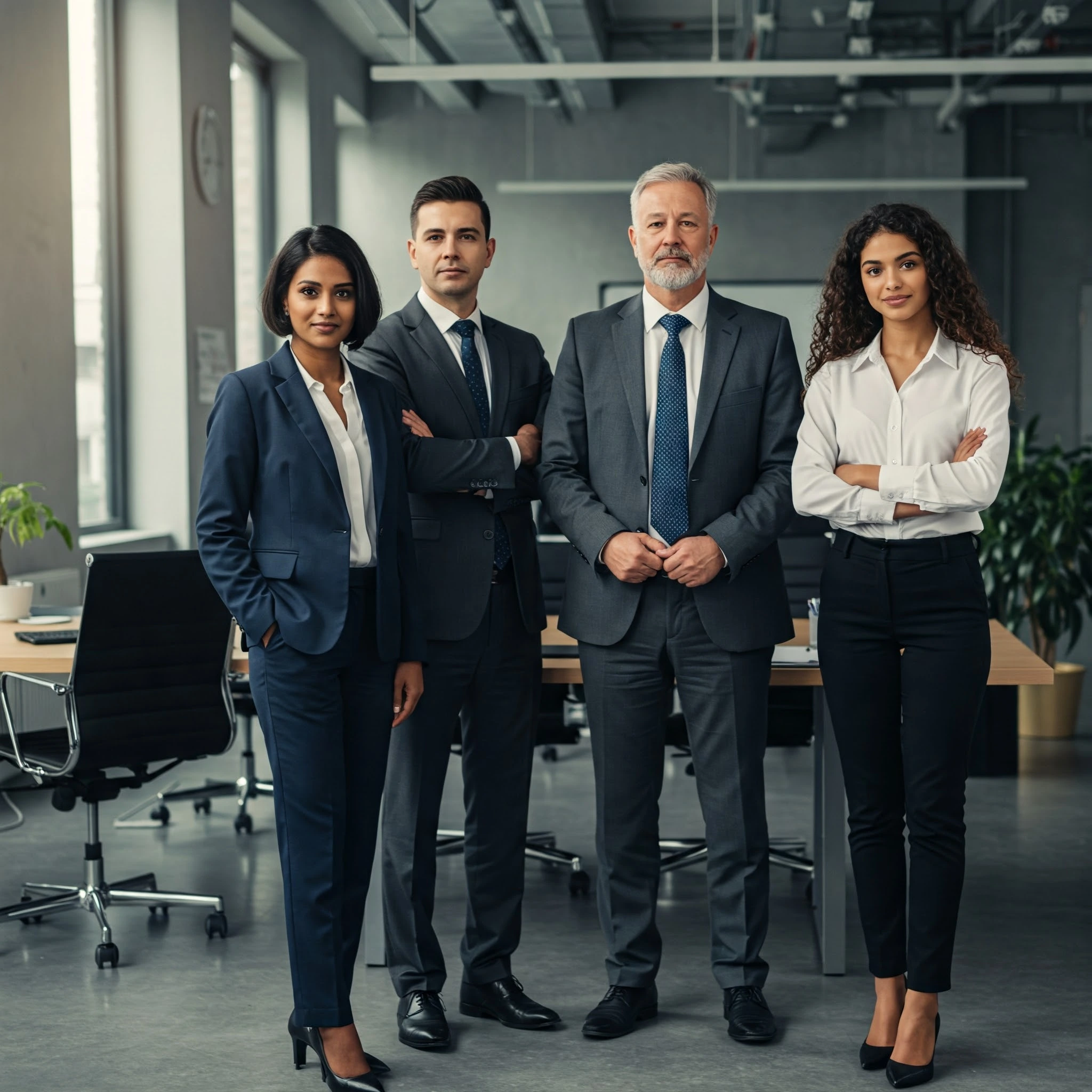A group of business consultants collaborating