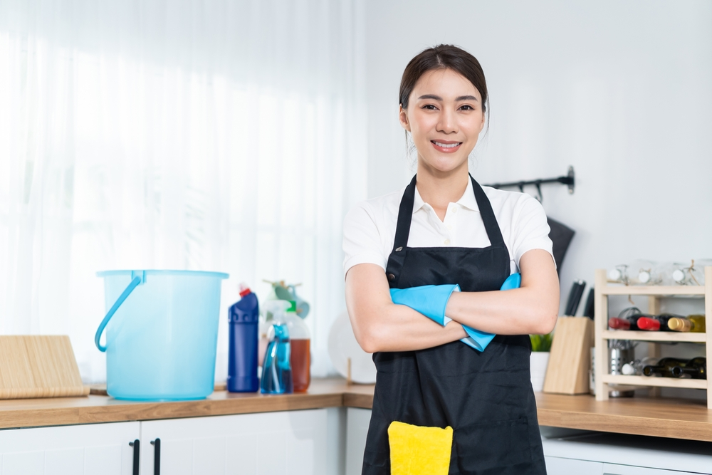 young cleaning service woman worker got the domestic workers in UAE